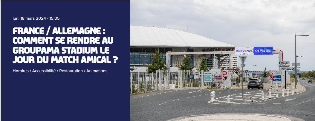 France Allemagne à Lyon Décines Billetterie Groupama Stadium